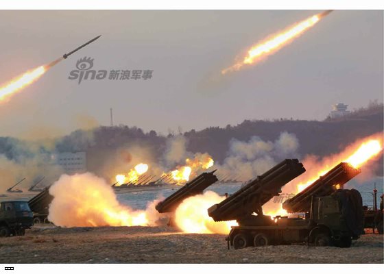 North Korea conducts largest-ever military drill with hundreds of M-1978 Koksan 170 mm self-propelled guns  and  MLRS. 