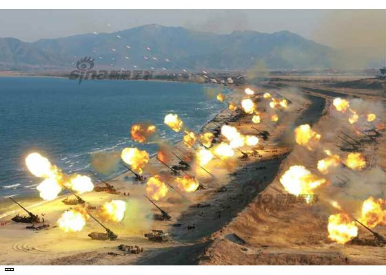 North Korea conducts largest-ever military drill with hundreds of M-1978 Koksan 170 mm self-propelled guns  and  MLRS. 