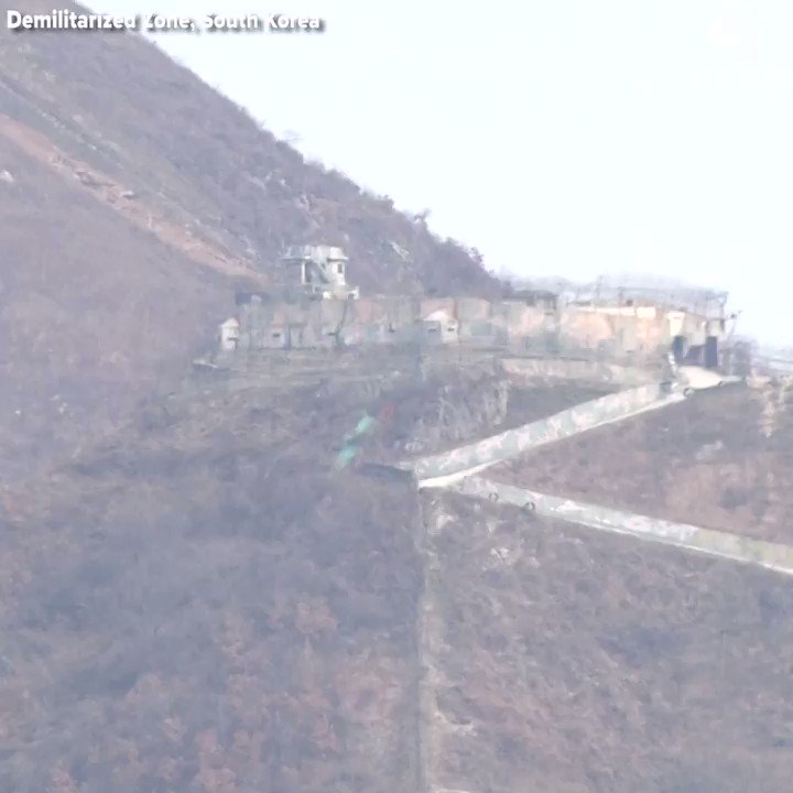 South Korea demolishes and dismantles DMZ guard posts as part of deal with North Korea to reduce tensions across the world's most fortified border.    