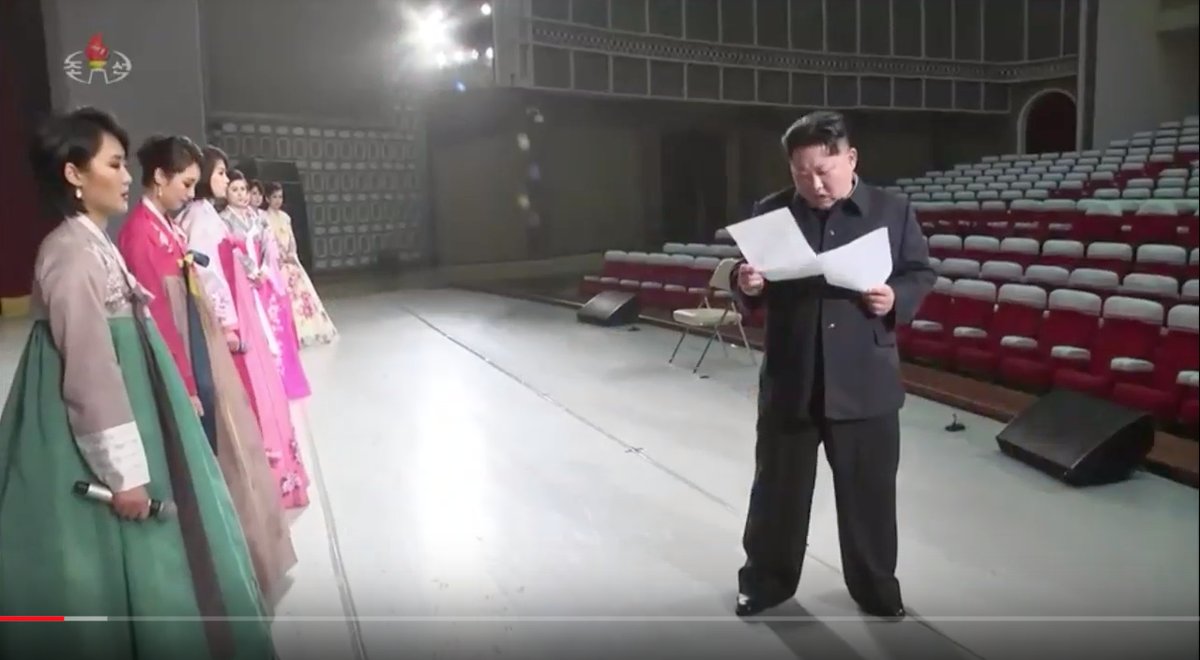 North Korean TV   reveals Kim Jong-un personally rehearsed the orchestra and chorus before it travelled to China to perform for Xi Jinping.   