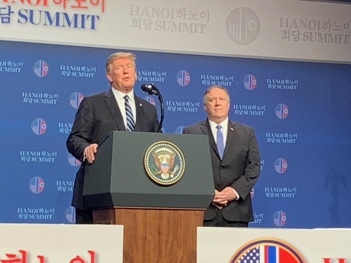 DPRK wanted sanctions totally lifted, says ⁦@POTUS⁩.   