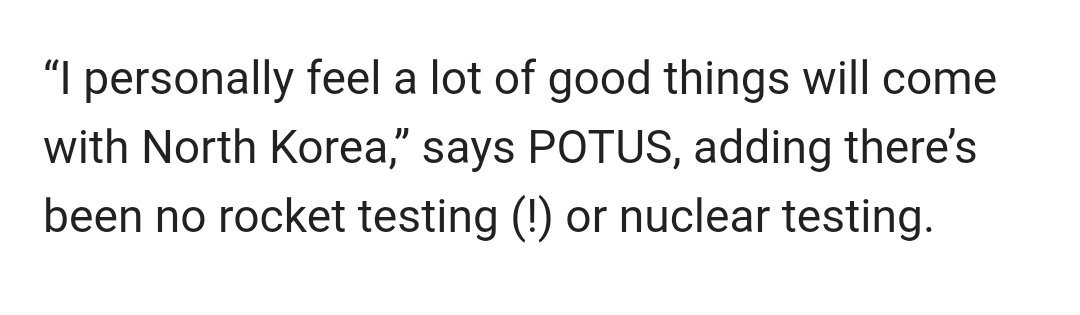 Trump, in Tokyo, again inexplicably says there have been no North Korean tests. (From @W7VOA pool note)   
