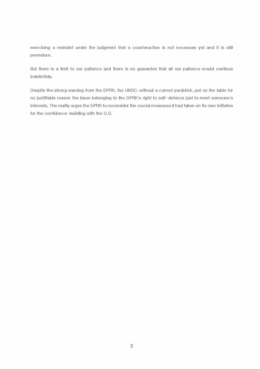 The latest DPRK statement describes recent US ICBM testing, calling it a serious provocation to the DPRK. And uses it to justify it's recent SLBM test and protest recent EU criticism of the test