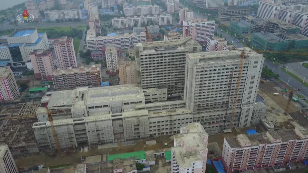 The pace of construction of Pyongyang General Hospital is quite fast. This was an empty plot 4 months ago. Here's some video, including drone shots, from a visit by Kim Jong Un over the weekend