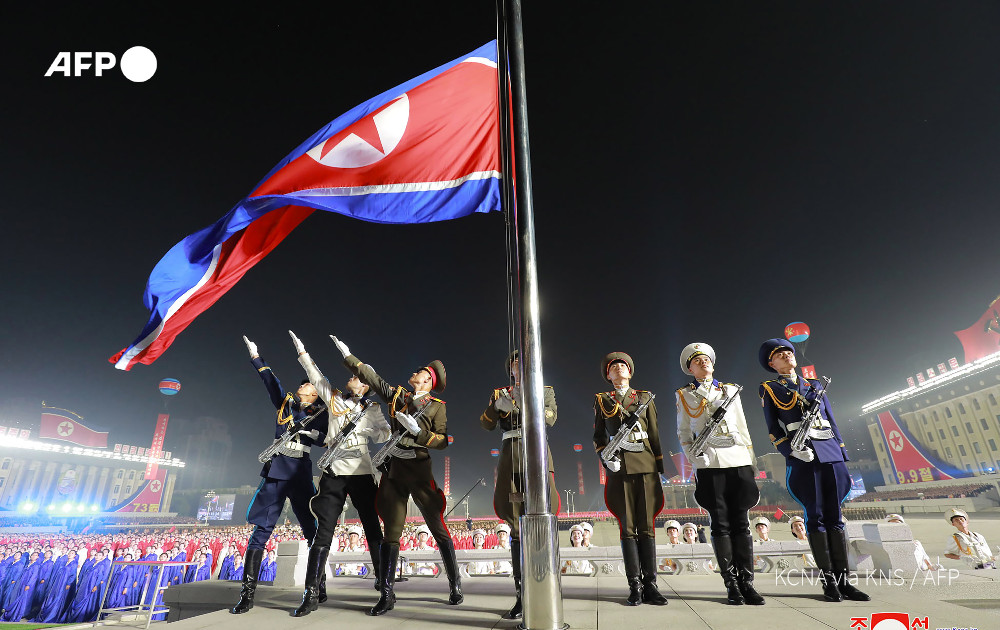 Machines not missiles on show at North Korea parade.  Pyongyang put tractors and fire engines on show rather than the usual tanks and missiles at a parade in the capital marking 73 years since the foundation of the Democratic People's Republic of Korea