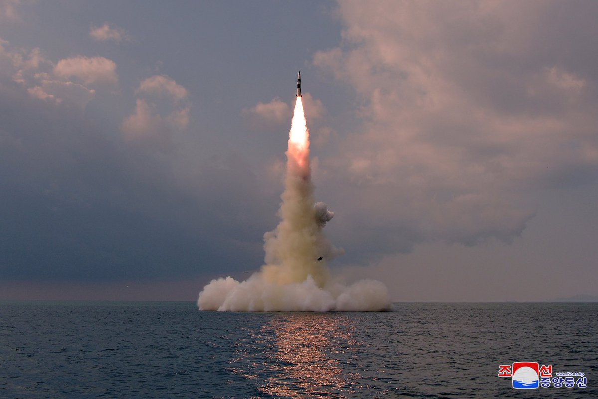 High resolution photos from yesterdays North Korean SLBM launch which was fired from a Gorae-class Submarine out of Sinpo Naval Shipyard