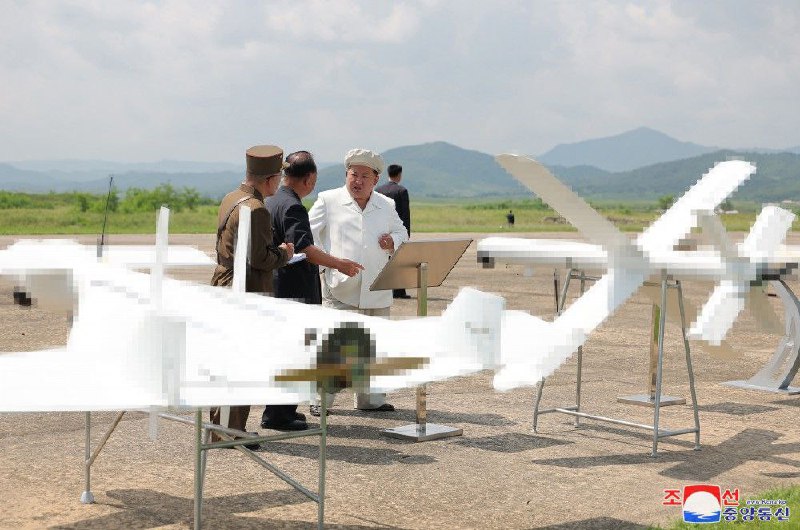 Kim Jong-un supervised a drone test conducted by the Drone Research Institute of the DPRK National Defense Academy on Saturday.